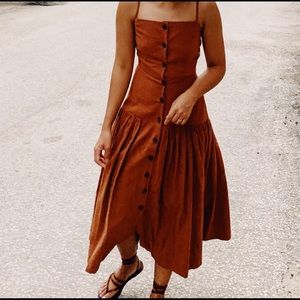 PIXIE MARKET LINEN MIDI DRESS